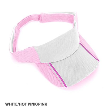 AH168 Mesh Knit Visor-White/Hot Pink/Pink