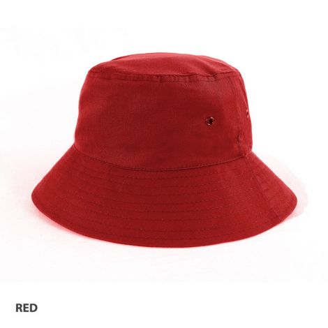 AH713 Polycotton School Bucket Hat-red-S/S