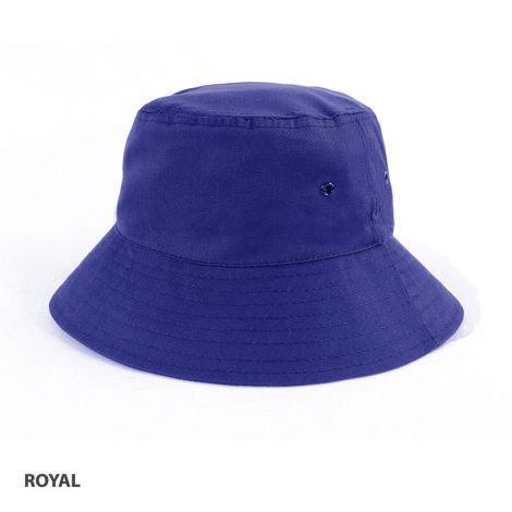 AH713 Polycotton School Bucket Hat-Royal-S/S