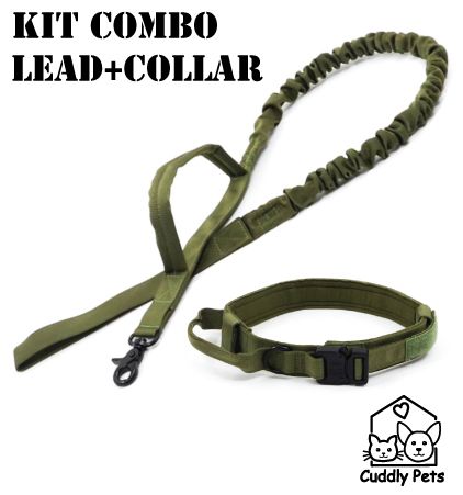 Heavy Duty Collar and Lead Combo-M-army