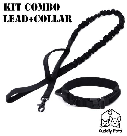 Heavy Duty Collar and Lead Combo-M-black