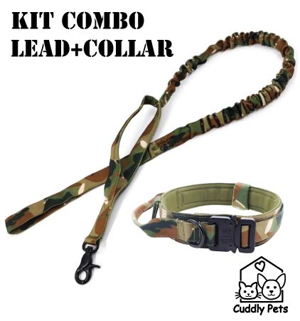 Heavy Duty Collar and Lead Combo-M-camo