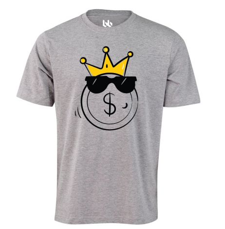 Cash is King coin tee-XS-grey marle