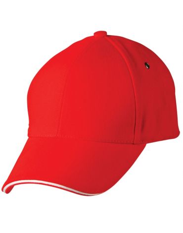 CH18 SANDWICH PEAK CAP-Red/White