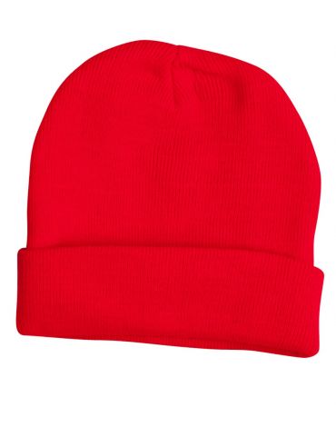 CH28 Roll Up Acrylic Beanie-red