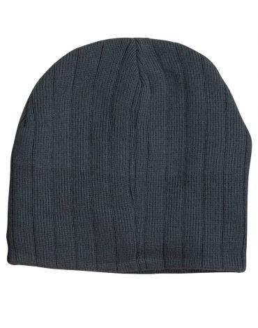 CH64 Cable Knit Beanie With Fleece Head Band-charcoal