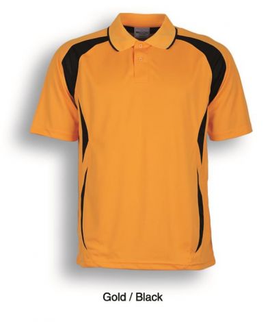 Unisex Adults Breezeway Sports Polo-S-Gold/Black
