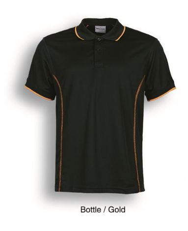 Stitch Feature Essentials-Mens Short Sleeve Polo-S-bottle/gold