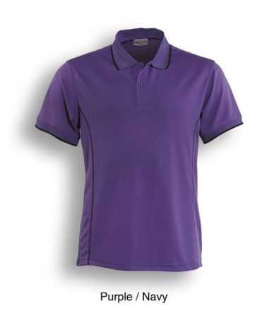 Stitch Feature Essentials-Mens Short Sleeve Polo-S-Purple/Navy