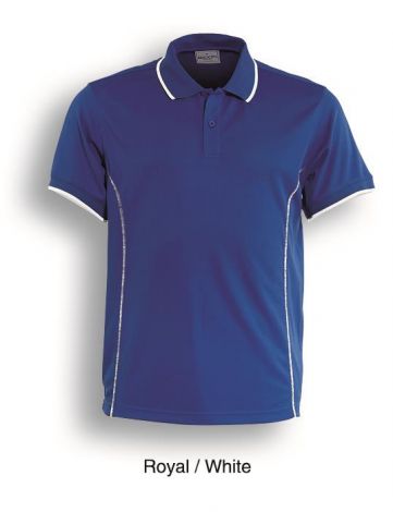 Stitch Feature Essentials-Mens Short Sleeve Polo-S-Royal/White