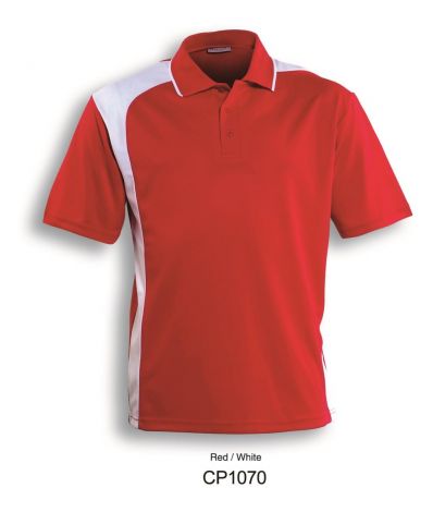 Unisex Adults Asymmetrical Polo-S-Red/White