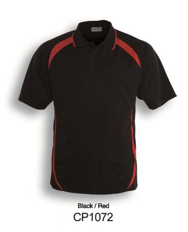 Unisex Adults Contrast Contour Polo-S-Black/Red