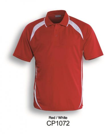 Unisex Adults Contrast Contour Polo-S-Red/White