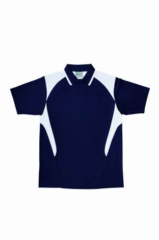 Unisex Adults Honey Comb Contrast Panel Polo-S-Navy/White