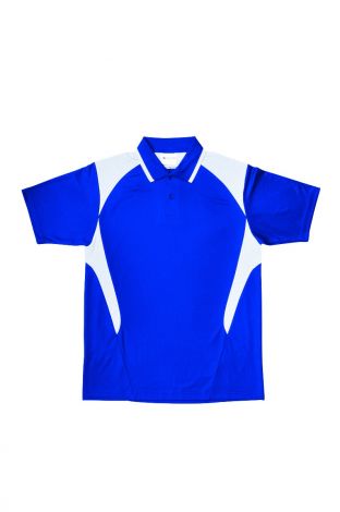 Unisex Adults Honey Comb Contrast Panel Polo-S-Royal/White