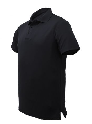 Unisex Adults Plain Cotton Polo-S-black