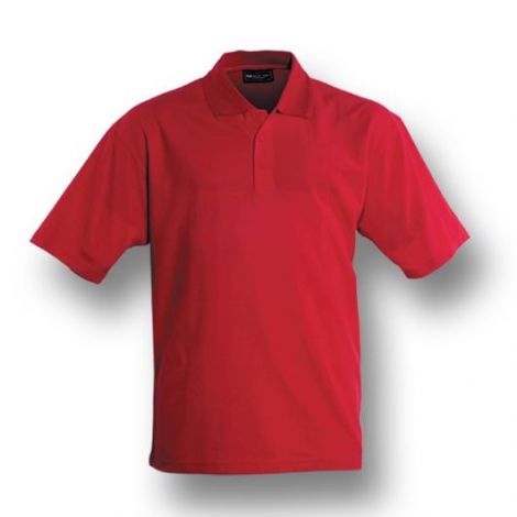 Plain Colour Poly Face Cotton Backing S/S Polo-S-red