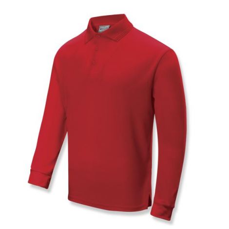 Unisex Adults Sun Smart L/S Polo-S-red