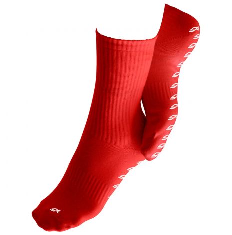 Crew Calf sock with added grip applicator-S 9-2  -red