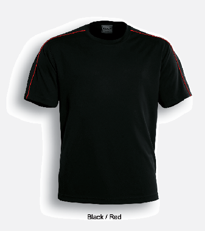 Unisex Adults Round Neck Breezeway Tee Shirt-S-Black/Red