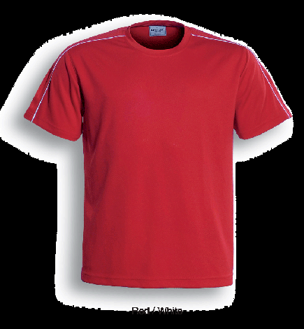 Unisex Adults Round Neck Breezeway Tee Shirt-S-Red/White