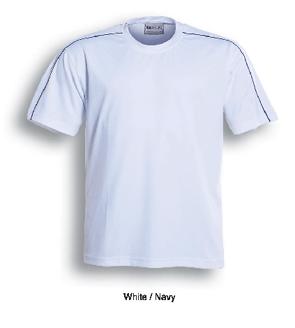Unisex Adults Round Neck Breezeway Tee Shirt-S-White/Navy