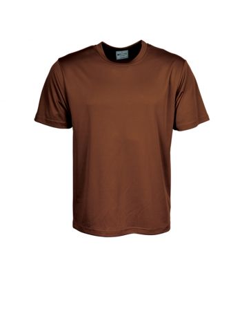 Unisex Adults Plain Breezeway Micromesh Tee Shirt-S-Chestnut