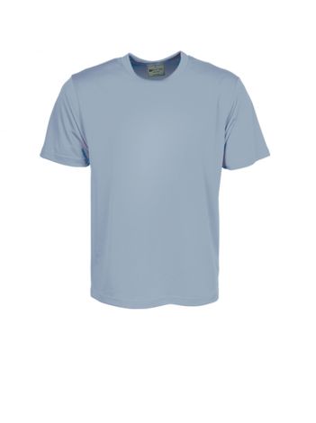 Unisex Adults Plain Breezeway Micromesh Tee Shirt-S-Stone Blue