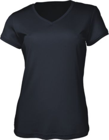 Ladies Brushed V-Neck Tee Shirt-8-black