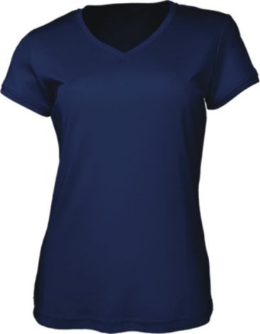 Ladies Brushed V-Neck Tee Shirt-8-navy