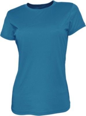 Ladies Brushed Tee Shirt-8-Cyan