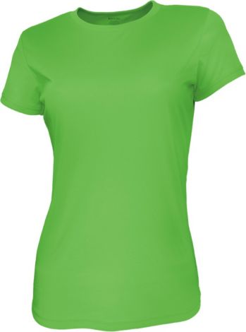 Ladies Brushed Tee Shirt-8-Lime