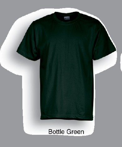 Unisex Adults Plain Cotton Tee Shirt-S-Bottle Green