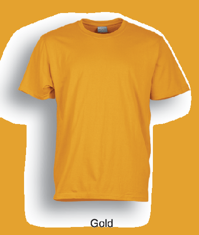 Unisex Adults Plain Cotton Tee Shirt-S-gold