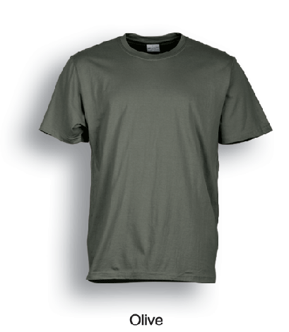 Unisex Adults Plain Cotton Tee Shirt-S-Olive
