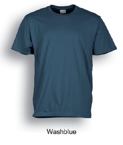 Unisex Adults Plain Cotton Tee Shirt-S-Wash Blue