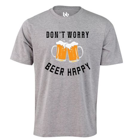 Don't worry beer happy-XS-grey marle
