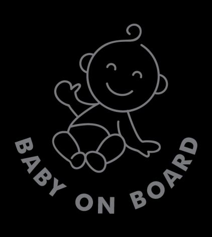 Baby on Board Outline-grey