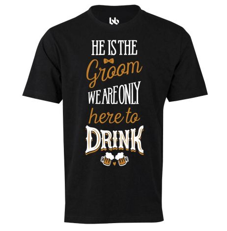 Only here to drink tee-XS-black