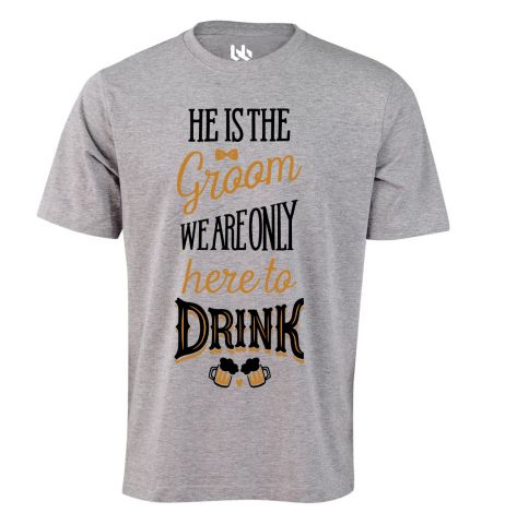 Only here to drink tee-XS-grey marle