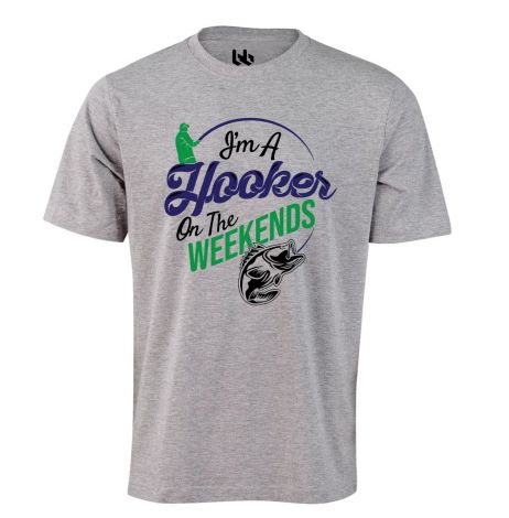 I'm a hooker on the weekends tee-XS-grey marle