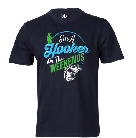 I'm a hooker on the weekends tee-XS-navy