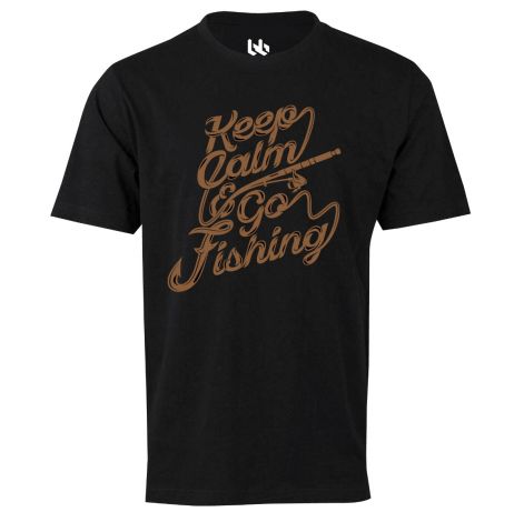 Keep calm and go fishing tee-XS-black