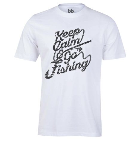 Keep calm and go fishing tee-XS-white