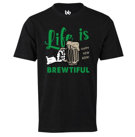 Life is brewtiful tee-XS-black