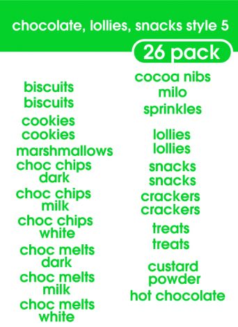 Chocolates Lollies Snacks Style 5-regular-Luminous Green