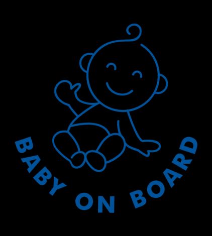 Baby on Board Outline-Lt Blue
