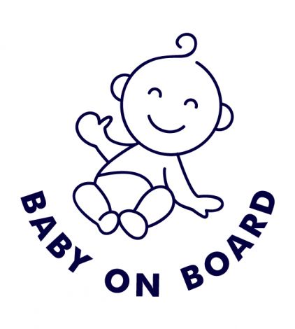 Baby on Board Outline-navy