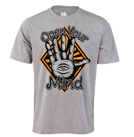 Open your mind tee-XS-grey marle