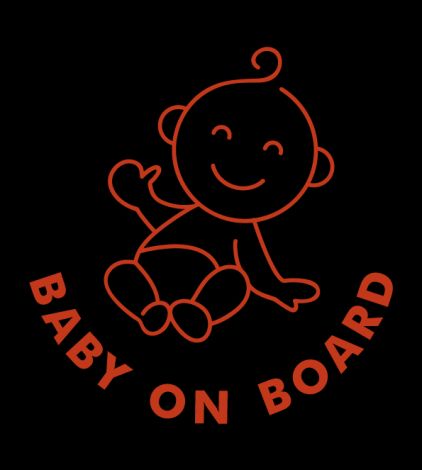 Baby on Board Outline-orange